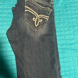 Elegant Dark Blue Boot Cut Jeans for Women